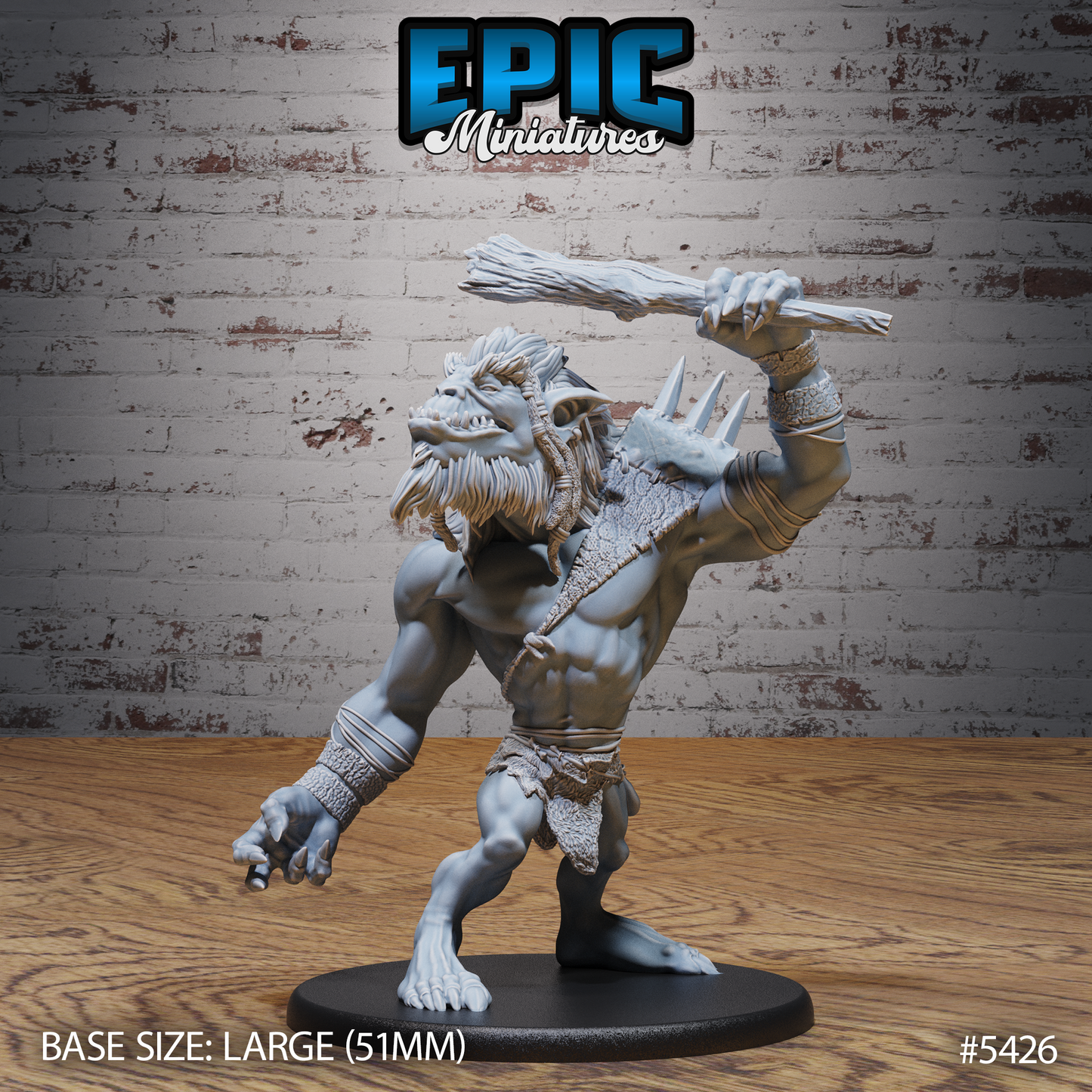 3D Resin Miniature Longneck Troll - D&D Epic Miniatures