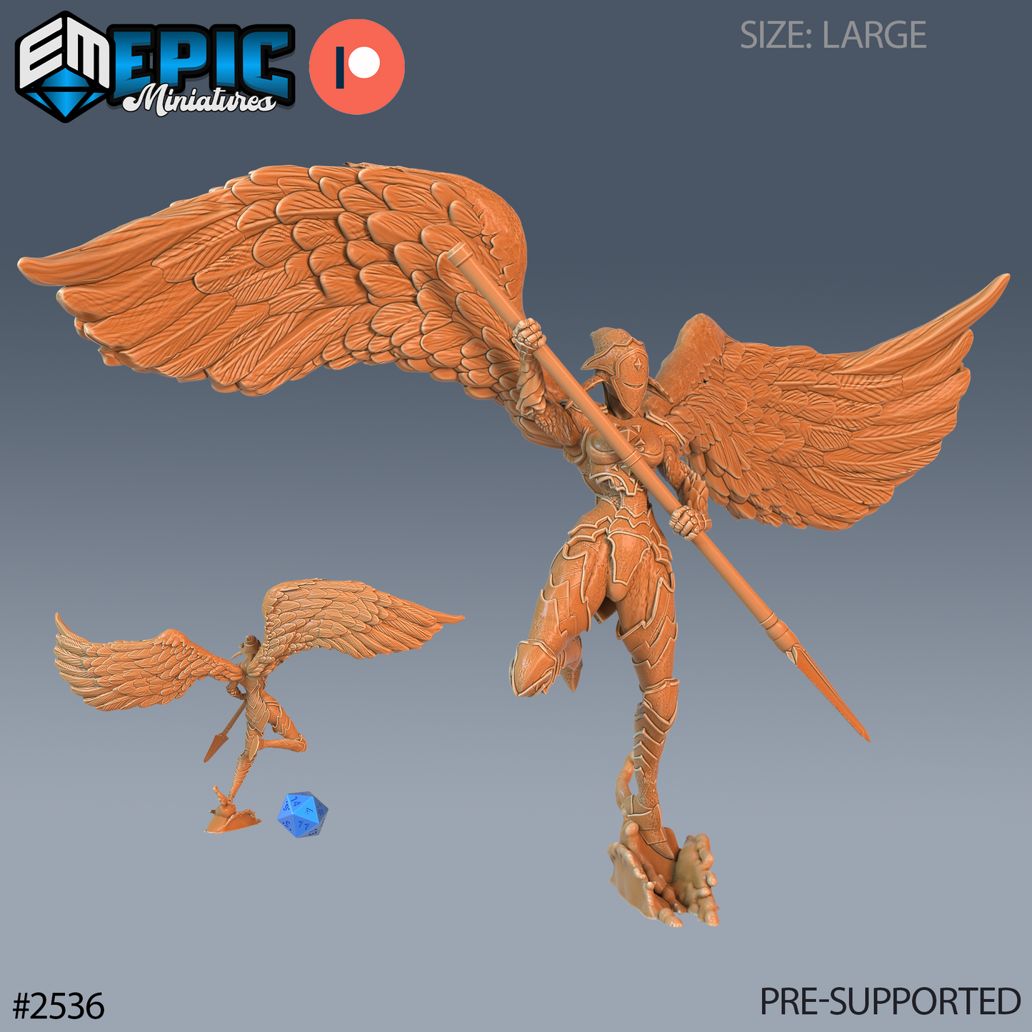 3D Resin Miniature Animated Angel Statue - D&D Epic Miniatures