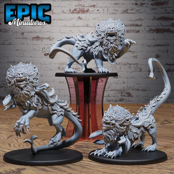 3D Resin Miniature Guardian Lion - D&D Epic Miniatures