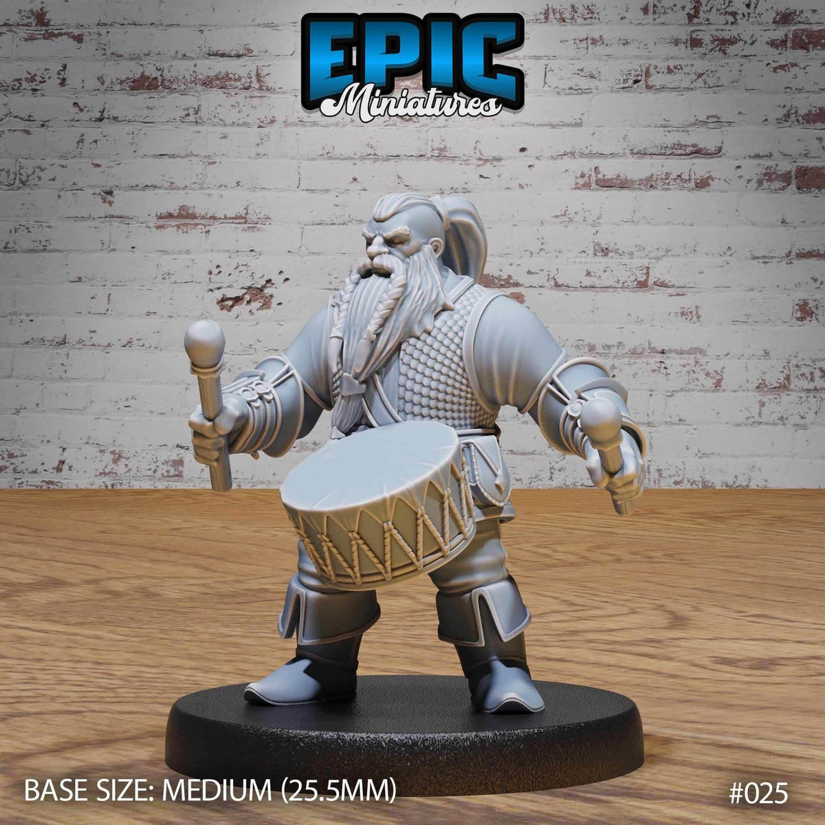 Dwarf Drummer - Epic Miniatures - Dungeons and Dragons
