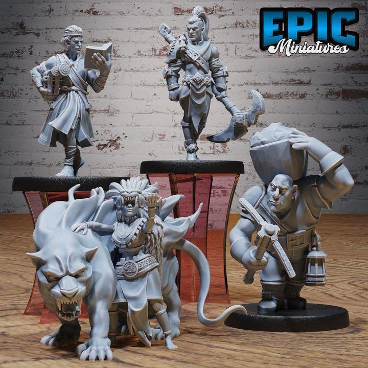 3D Resin Miniature Aztec Tribe set 3 - D&D Epic Miniatures