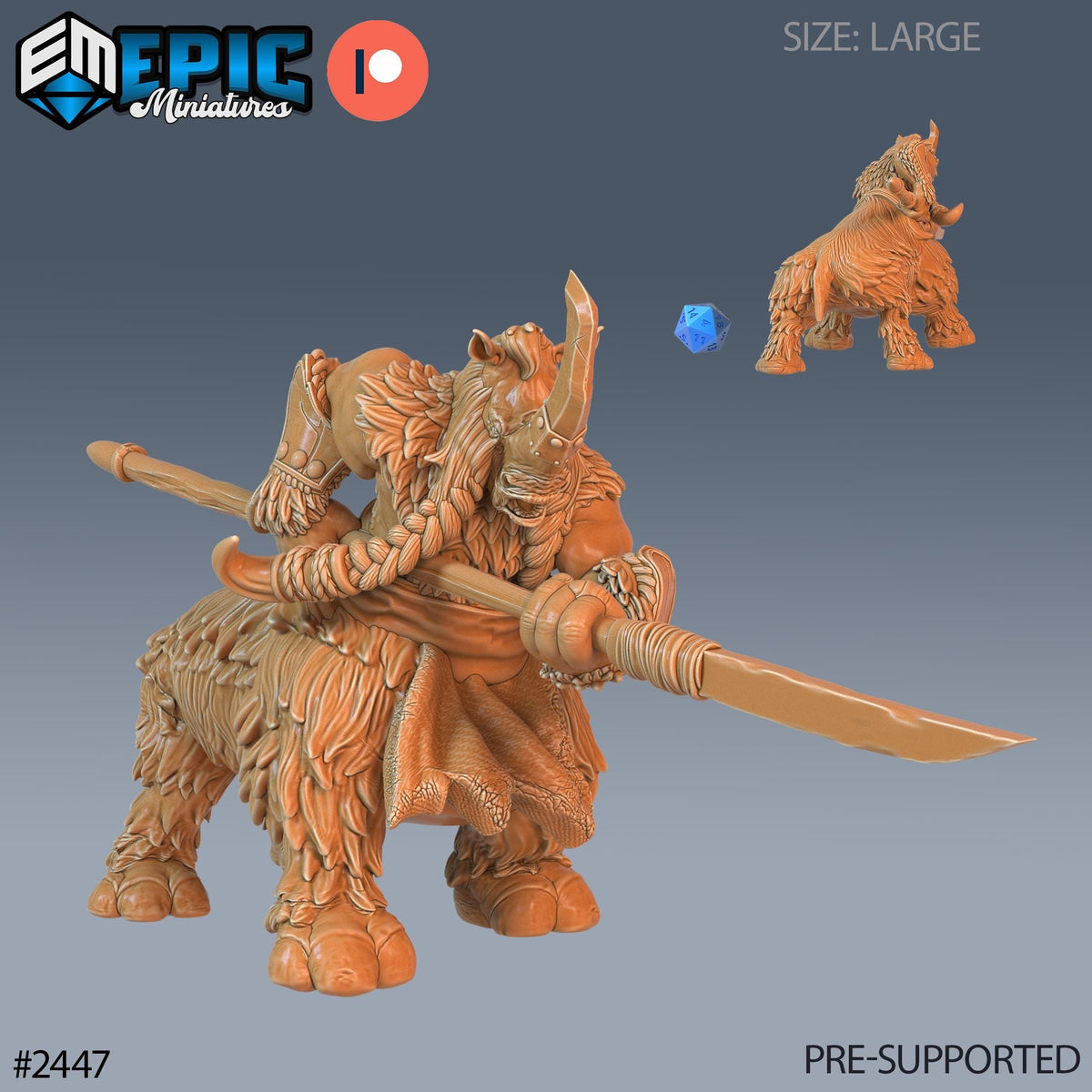 3D Resin Miniature Rhino Centaur - D&D Epic Miniatures