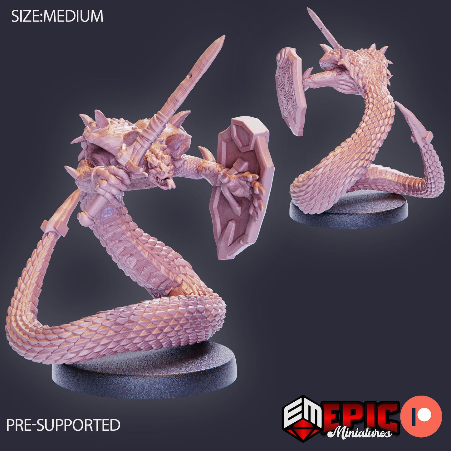 3D Resin Miniature Cobra Folk  D&D Epic Miniatures