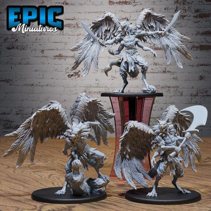 3D Resin Miniature Deathsnatcher Folk Fighter Set D&D Epic Miniatures