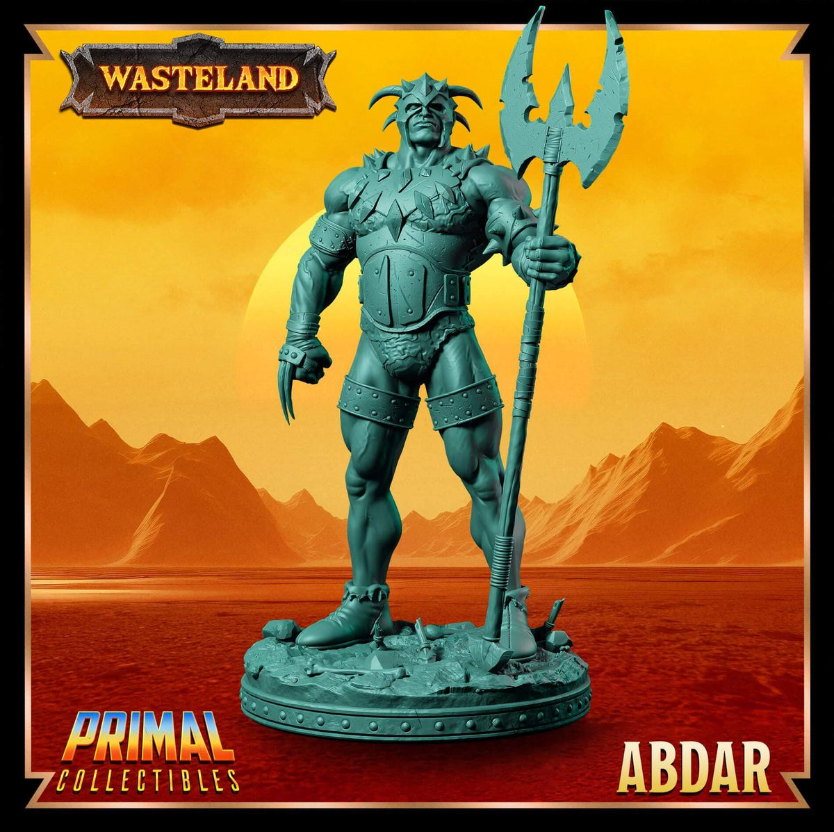 Abdar Warrior - Wasteland 3D Printed Resin RPG/Tabletop/Boardgames Miniature Primal Collectibles