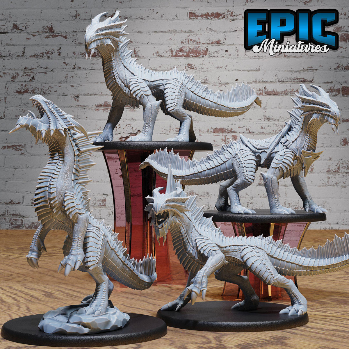 3D Resin Miniature Guard Drakes Bronze - D&D Epic Miniatures