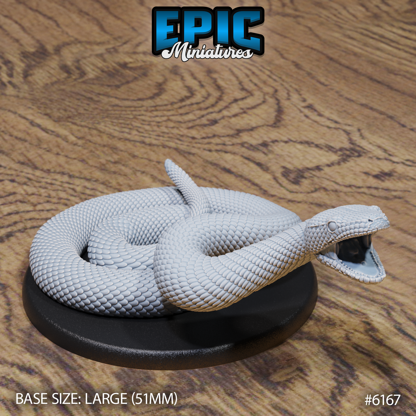 3D Resin Miniature Boa Constrictor - D&D Epic Miniatures
