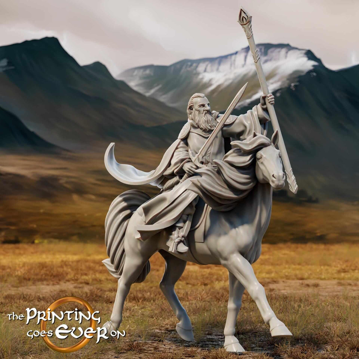 Gollnir the Wise foot and mounted - Last Stand - Printing Goes Ever On