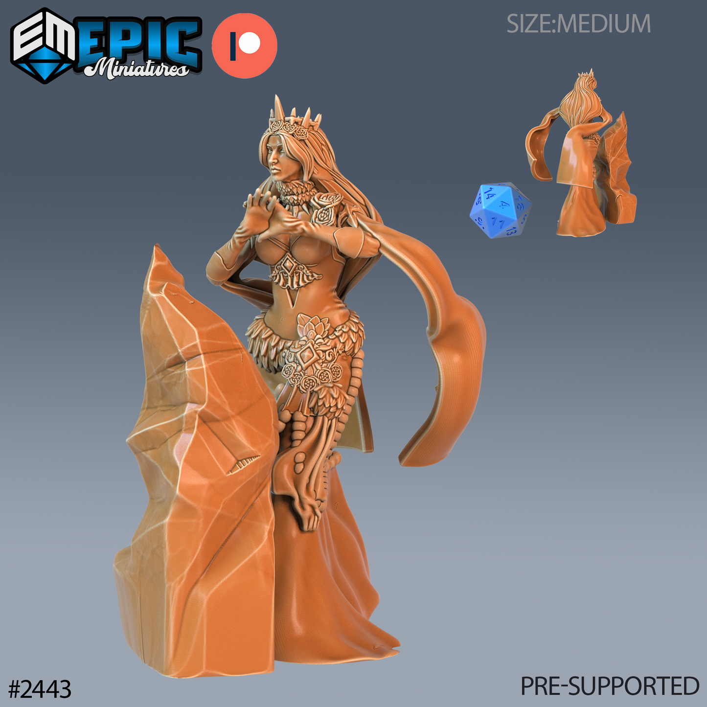 3D Resin Miniature Ice Sorceress D&D - Epic Miniatures