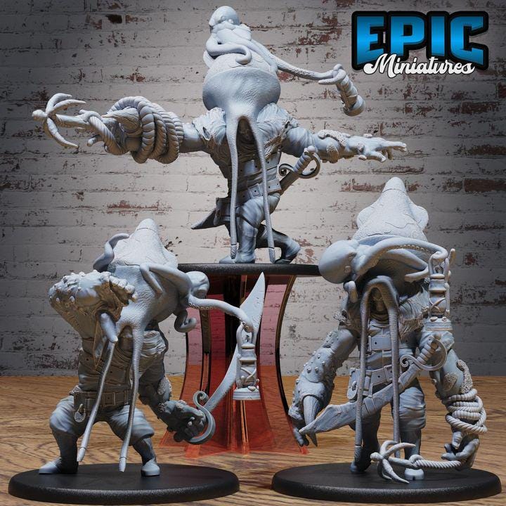 3D Resin Miniature Squidman Hulk - D&D Epic Miniatures