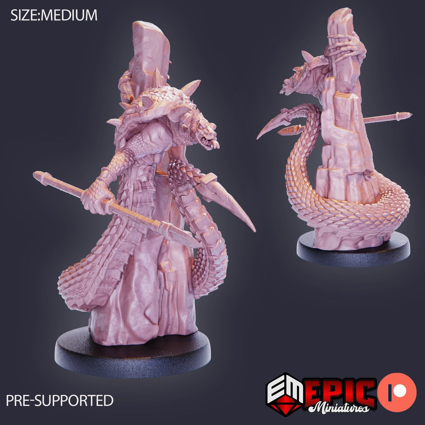 3D Resin Miniature Cobra Folk  D&D Epic Miniatures