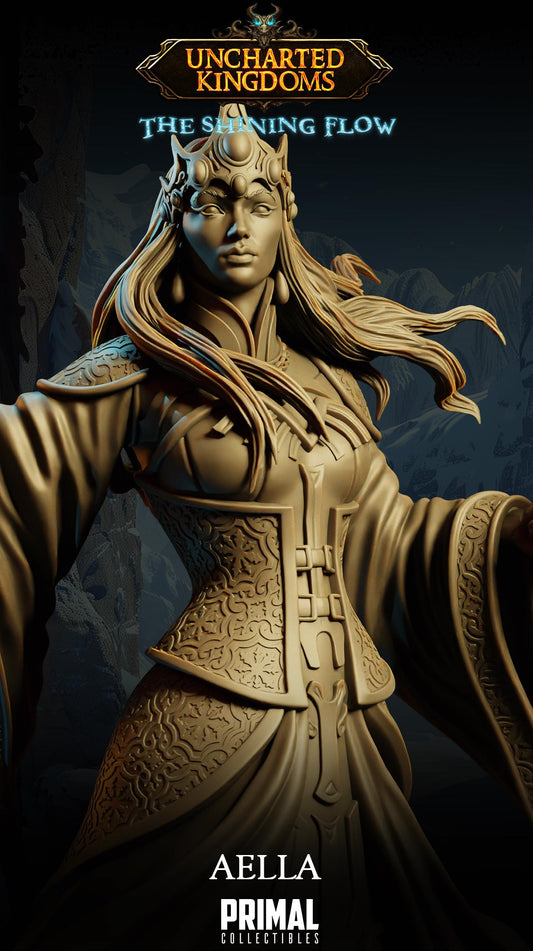 Aella Mage Queen - Uncharted Kingdoms 3D Printed Resin RPG/Tabletop/Boardgames Miniature Primal Collectibles