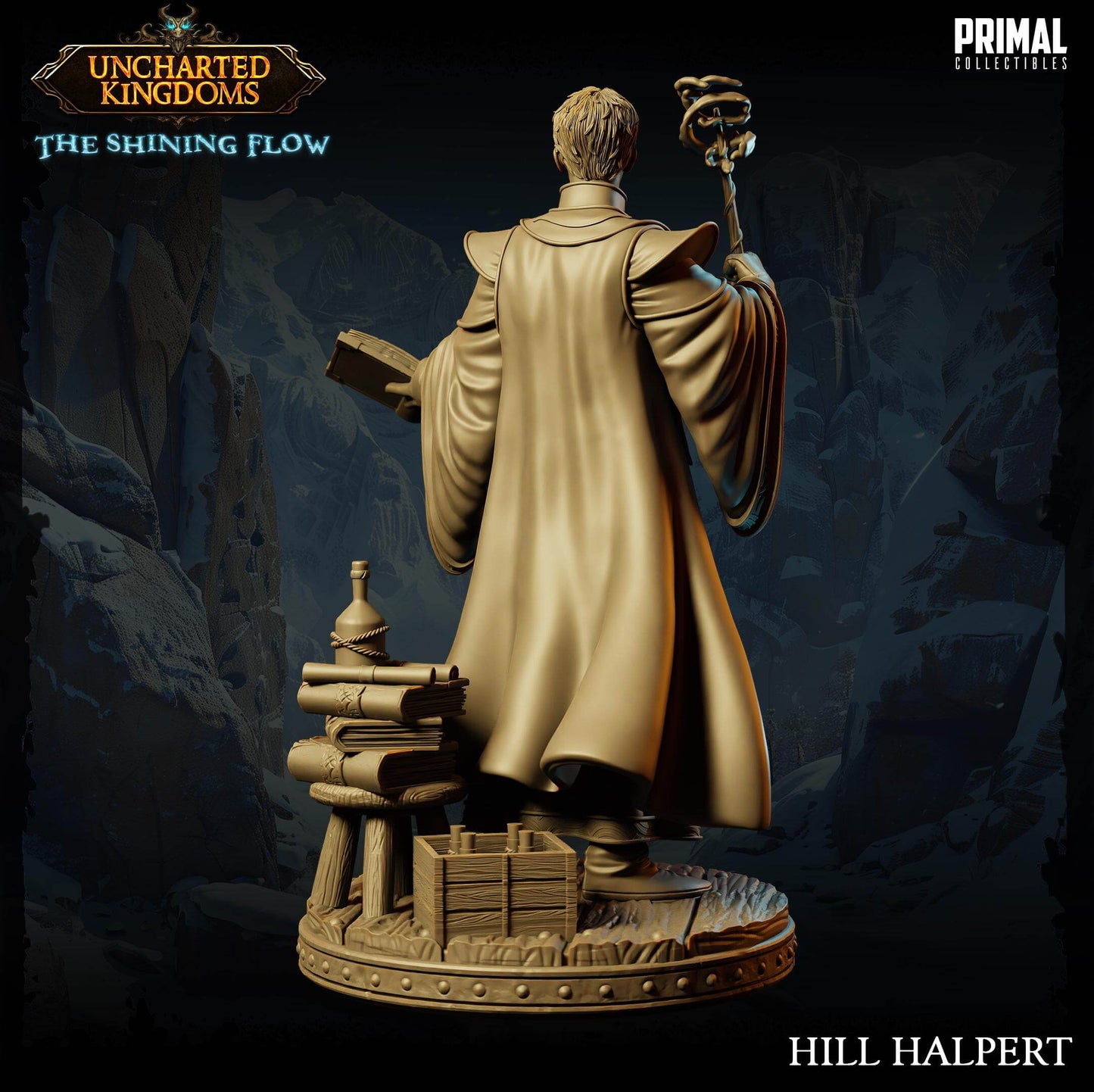 Halpert Wizard - Uncharted Kingdoms 3D Printed Resin RPG/Tabletop/Boardgames Miniature Primal Collectibles
