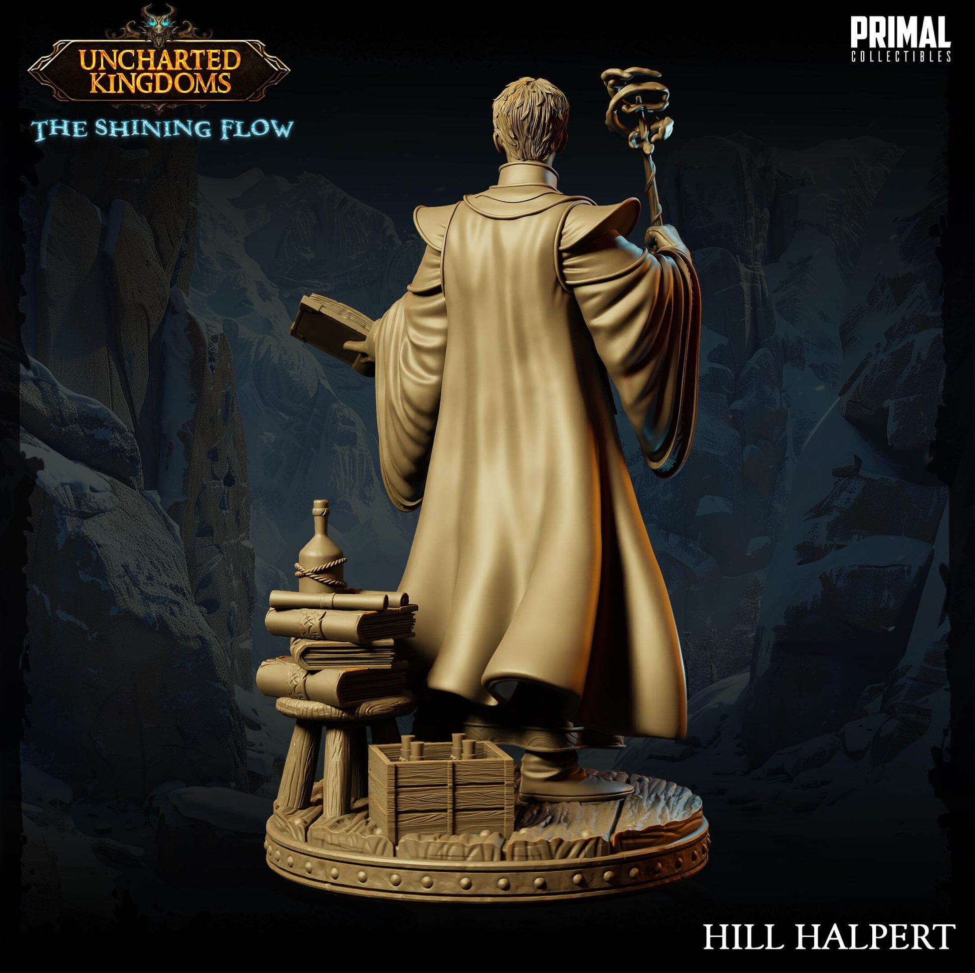 Halpert Wizard - Uncharted Kingdoms 3D Printed Resin RPG/Tabletop/Boardgames Miniature Primal Collectibles