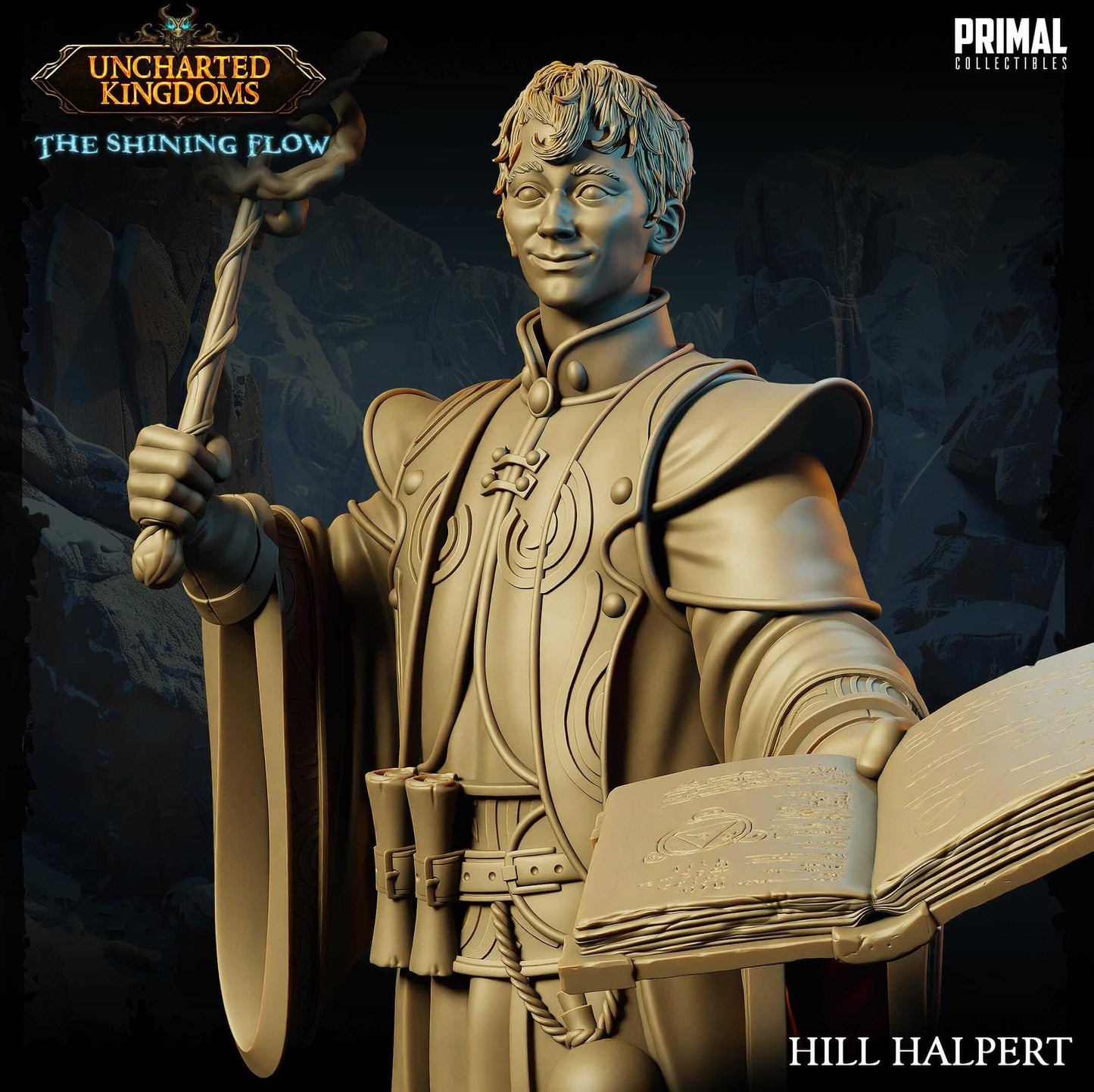 Halpert Wizard - Uncharted Kingdoms 3D Printed Resin RPG/Tabletop/Boardgames Miniature Primal Collectibles