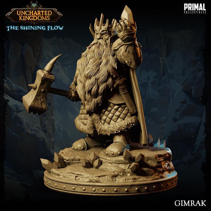 Gimrak Dwarf King - Uncharted Kingdoms 3D Printed Resin RPG/Tabletop/Boardgames Miniature Primal Collectibles