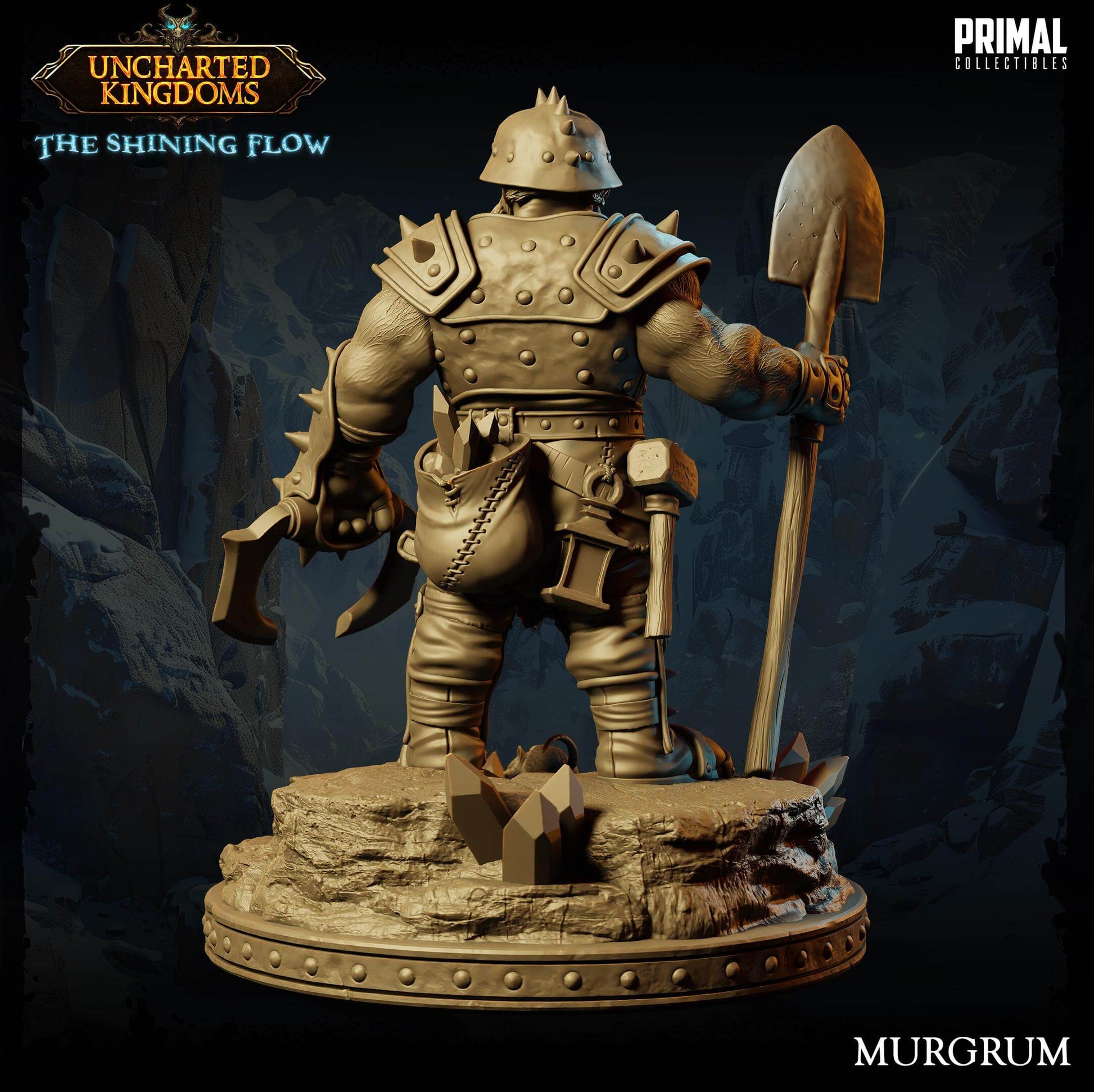 Murgrum Dwarf Miner - Uncharted Kingdoms 3D Printed Resin RPG/Tabletop/Boardgames Miniature Primal Collectibles