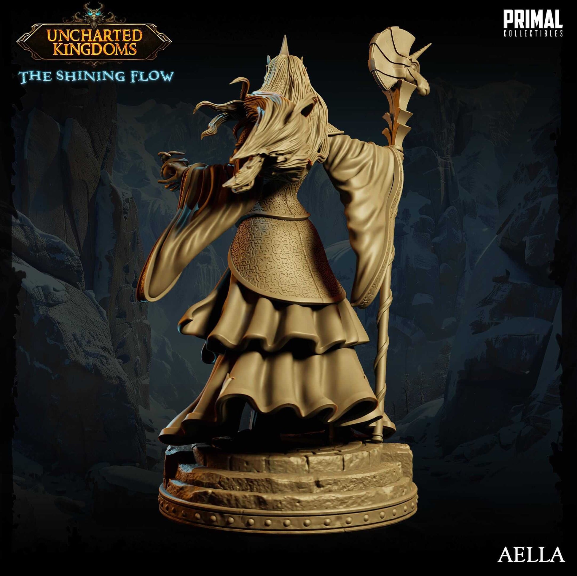 Aella Mage Queen - Uncharted Kingdoms 3D Printed Resin RPG/Tabletop/Boardgames Miniature Primal Collectibles