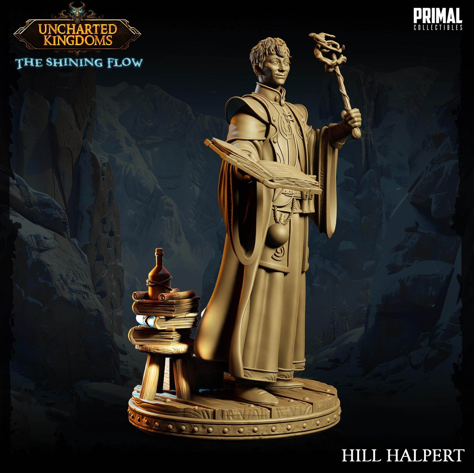 Halpert Wizard - Uncharted Kingdoms 3D Printed Resin RPG/Tabletop/Boardgames Miniature Primal Collectibles