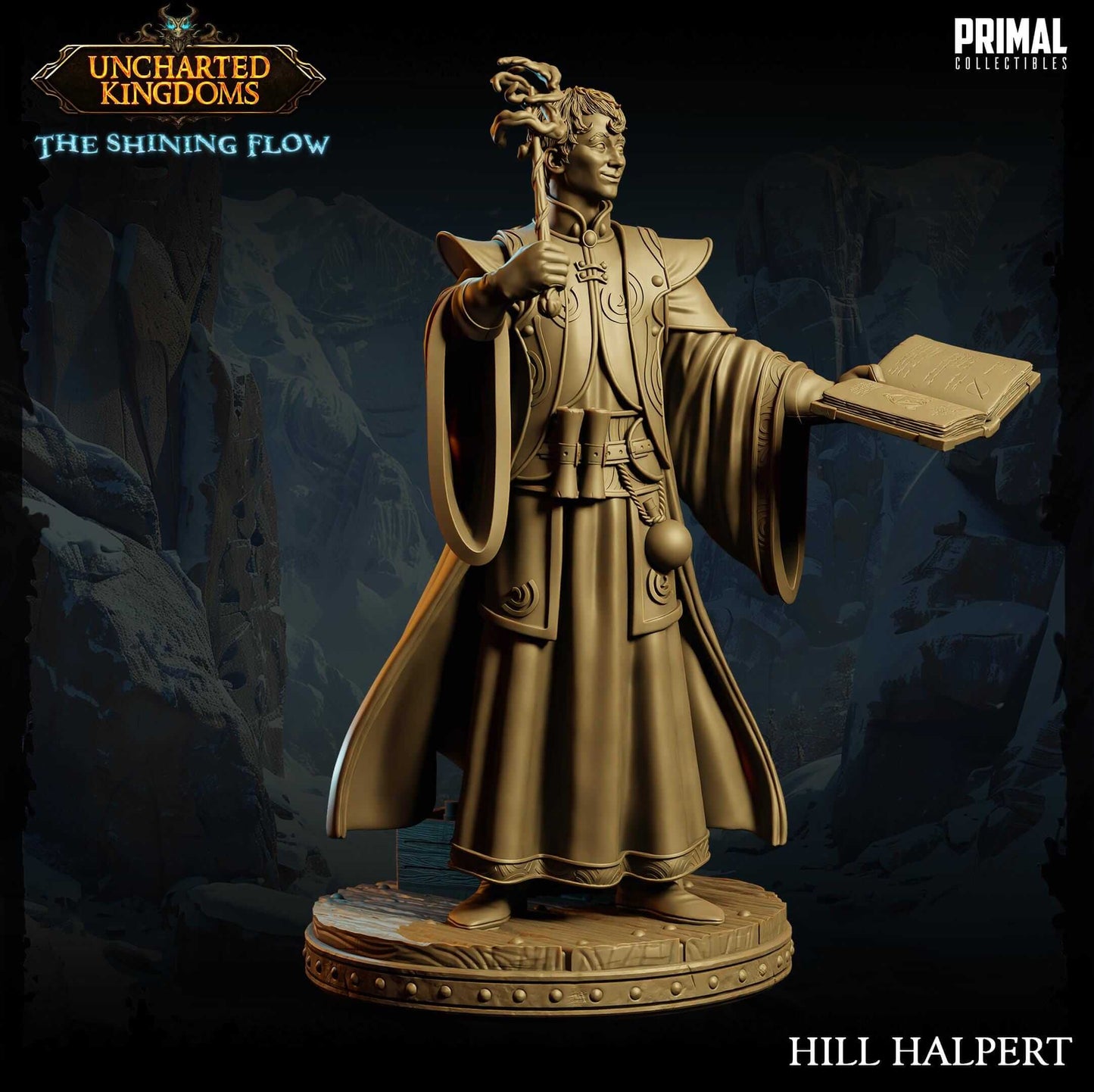 Halpert Wizard - Uncharted Kingdoms 3D Printed Resin RPG/Tabletop/Boardgames Miniature Primal Collectibles