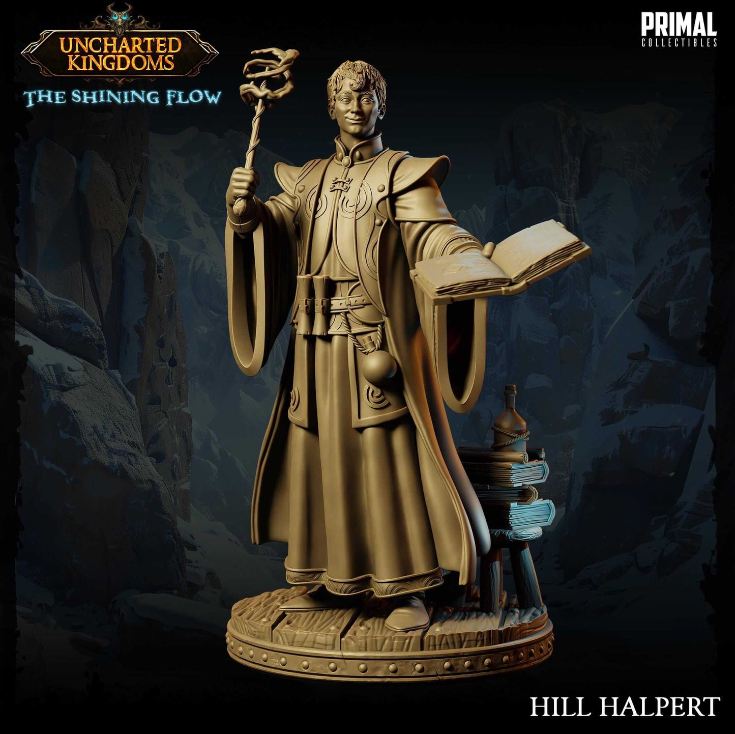 Halpert Wizard - Uncharted Kingdoms 3D Printed Resin RPG/Tabletop/Boardgames Miniature Primal Collectibles