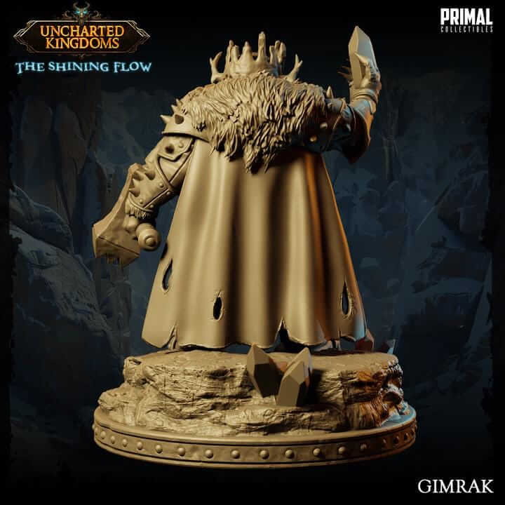 Gimrak Dwarf King - Uncharted Kingdoms 3D Printed Resin RPG/Tabletop/Boardgames Miniature Primal Collectibles
