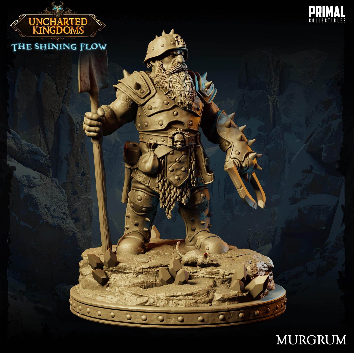 Murgrum Dwarf Miner - Uncharted Kingdoms 3D Printed Resin RPG/Tabletop/Boardgames Miniature Primal Collectibles