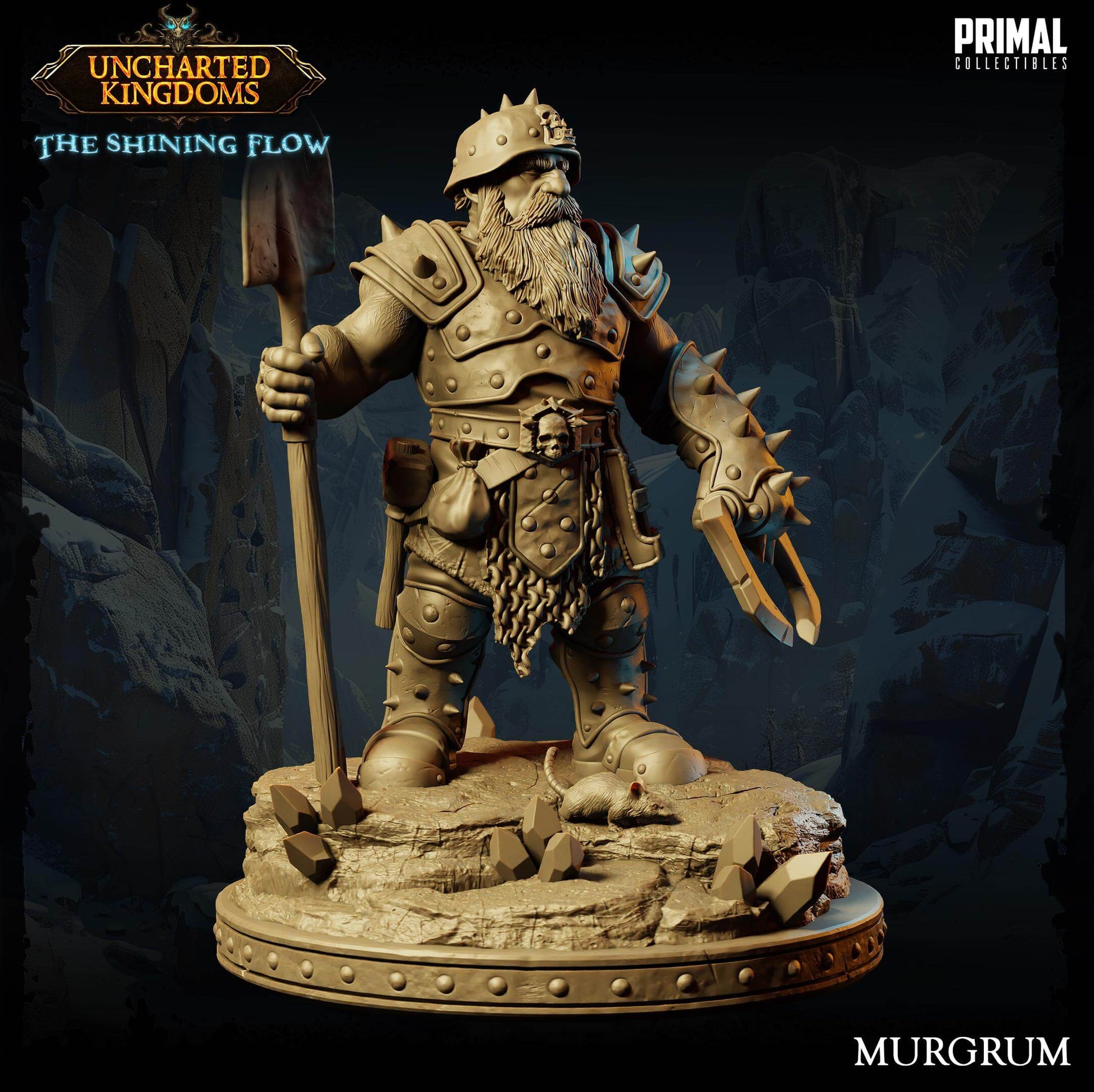 Murgrum Dwarf Miner - Uncharted Kingdoms 3D Printed Resin RPG/Tabletop/Boardgames Miniature Primal Collectibles