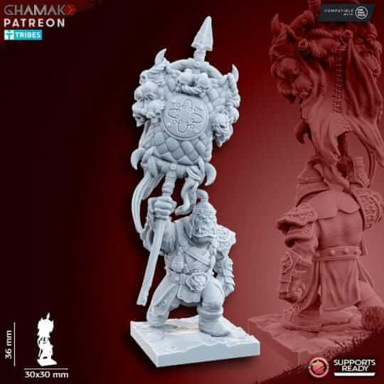 Grey Waste Orcs with Melee Weapon and Shield - Miniatures by Ghamak