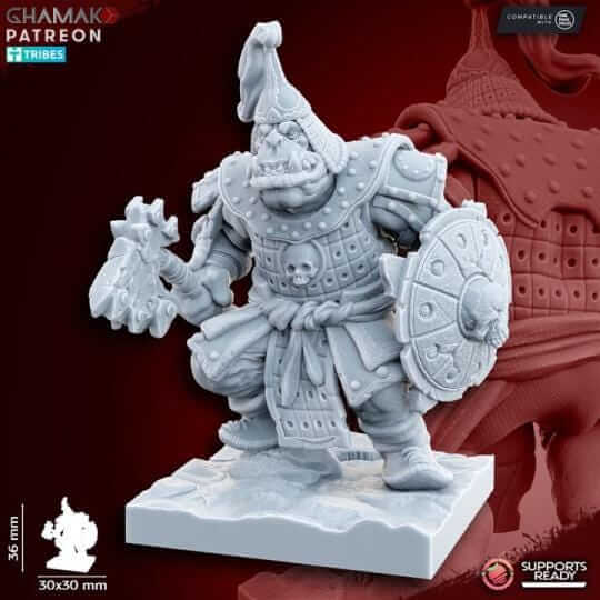 Grey Waste Orcs with Melee Weapon and Shield - Miniatures by Ghamak