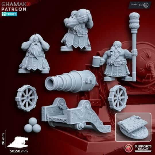 Dwarven Cannon - Miniatures by Ghamak