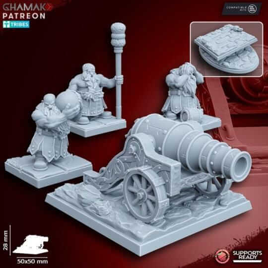 Dwarven Cannon - Miniatures by Ghamak