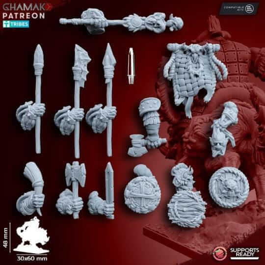 Orcs on Wildboars - Miniatures by Ghamak