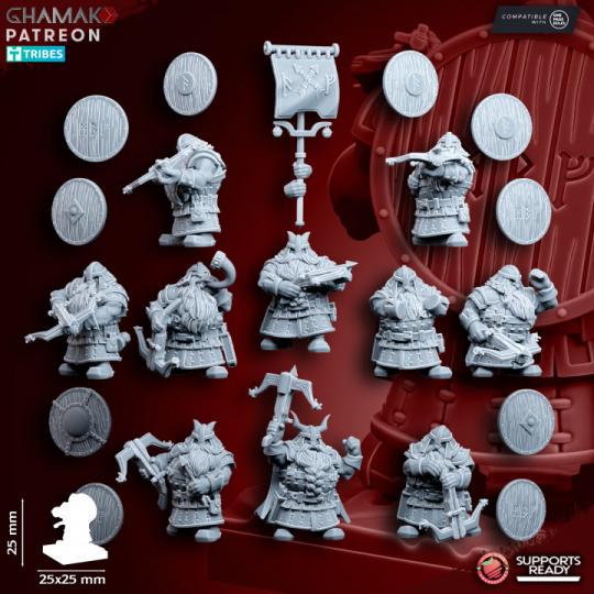 Dwarf Clan Crossbowmen - Miniatures by Ghamak