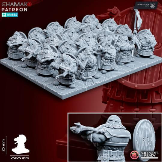 Dwarf Clan Crossbowmen - Miniatures by Ghamak