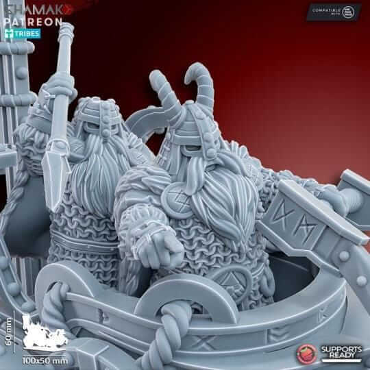 Dwarf Lord on Goat Chariot - Miniatures by Ghamak Miniatures