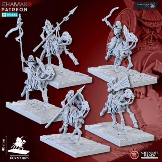 Sand Skeleton Horsemen Kings of the Lost Tombs - Miniatures by Ghamak