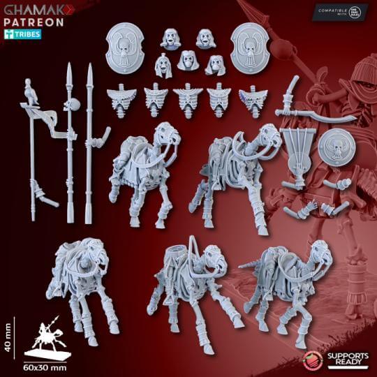 Sand Skeleton Horsemen Kings of the Lost Tombs - Miniatures by Ghamak