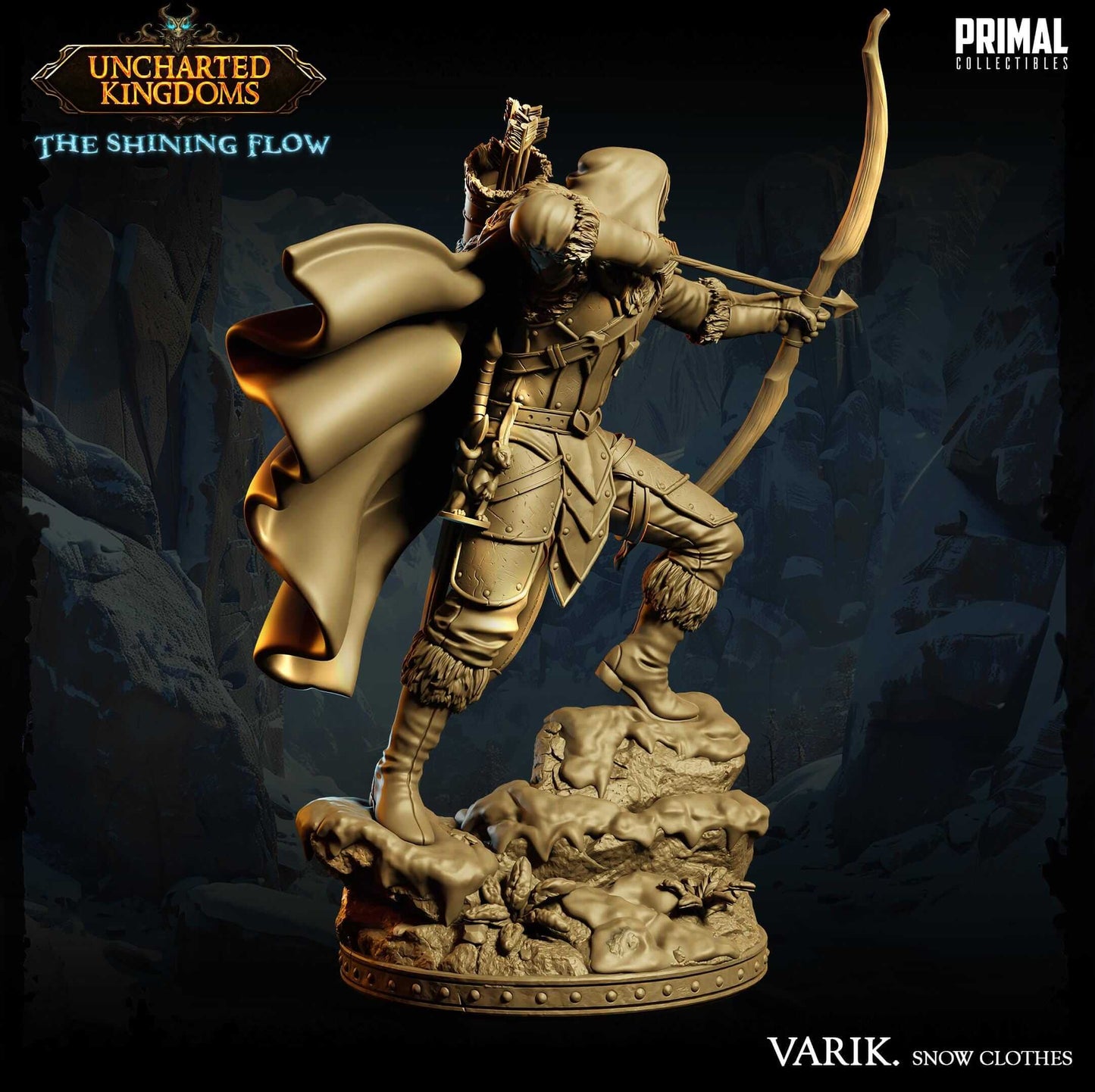 Varik Dun'Ate Dark Elf - Uncharted Kingdoms 3D Printed Resin RPG/Tabletop/Boardgames Miniature Primal Collectibles