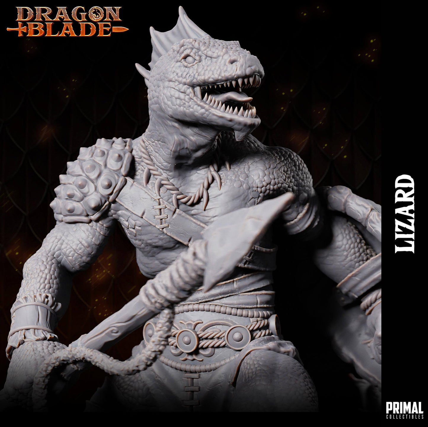 Lizardmen lance and shield - Dragonblade - Masters of Dungeons - Primal Collectibles