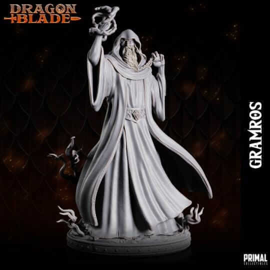 Dark Wizard Gramros - Dragonblade Masters of Dungeons Quest 3D Printed Resin RPG/Tabletop/Boardgames Miniature Primal Collectibles