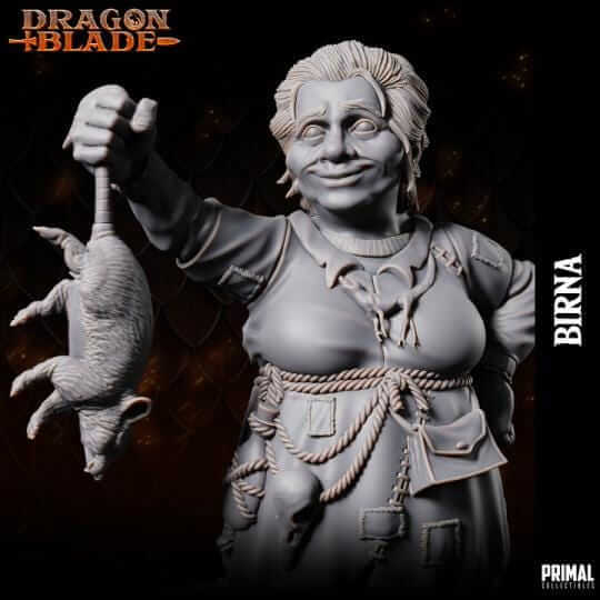 Birna - Dwarf - Dragonblade Masters of Dungeons Quest 3D Printed Resin RPG/Tabletop/Boardgames Miniature Primal Collectibles