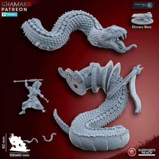 God-Prince on Snake Kings of the lost Tomb - Miniatures by Ghamak