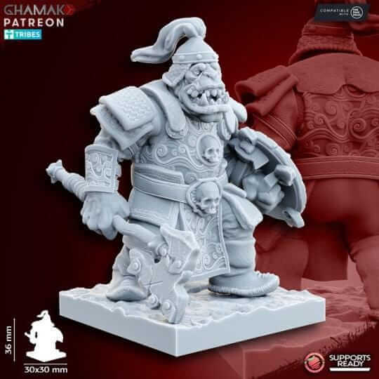 Grey Waste Orcs with Melee Weapon and Shield - Miniatures by Ghamak