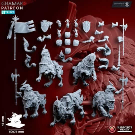 Reiksguard demi-Gryphon knights - Miniatures by Ghamak