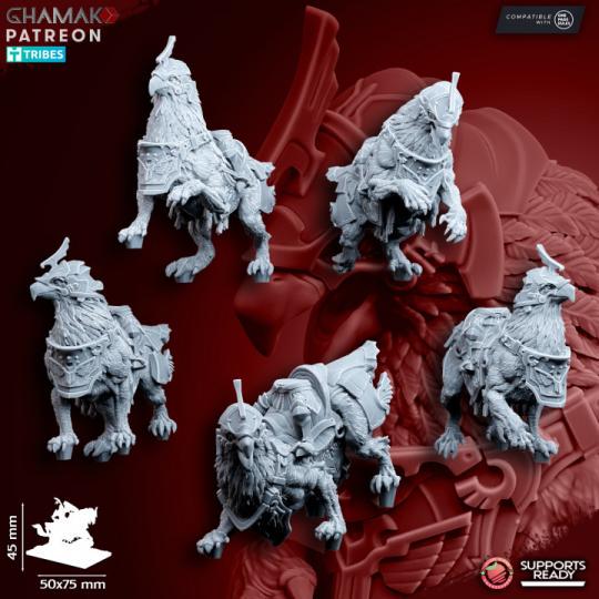 Reiksguard demi-Gryphon knights - Miniatures by Ghamak