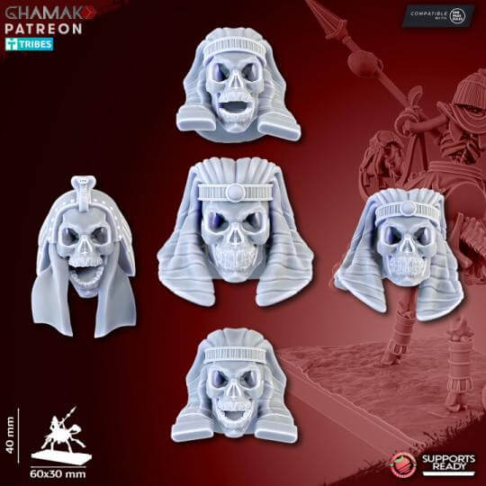 Sand Skeleton Horsemen Kings of the Lost Tombs - Miniatures by Ghamak