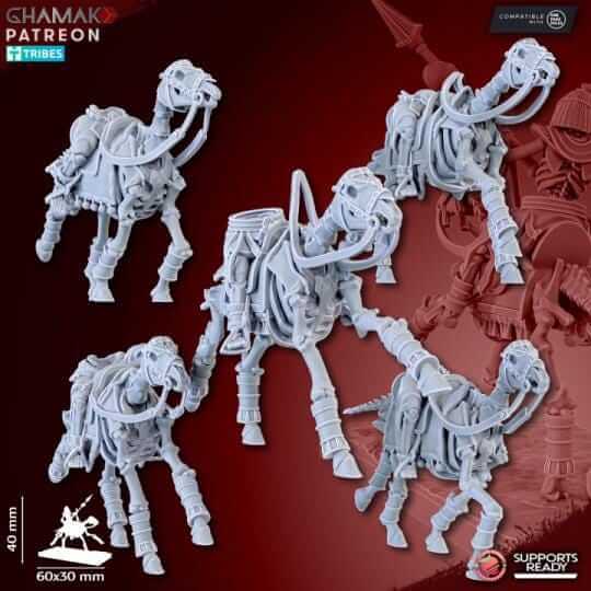 Sand Skeleton Horsemen Kings of the Lost Tombs - Miniatures by Ghamak