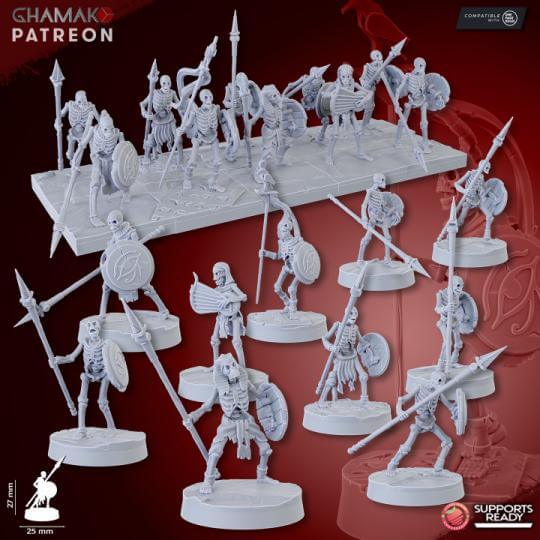 Sand Skeleton Troops Kings of the Lost Tombs - Miniatures by Ghamak