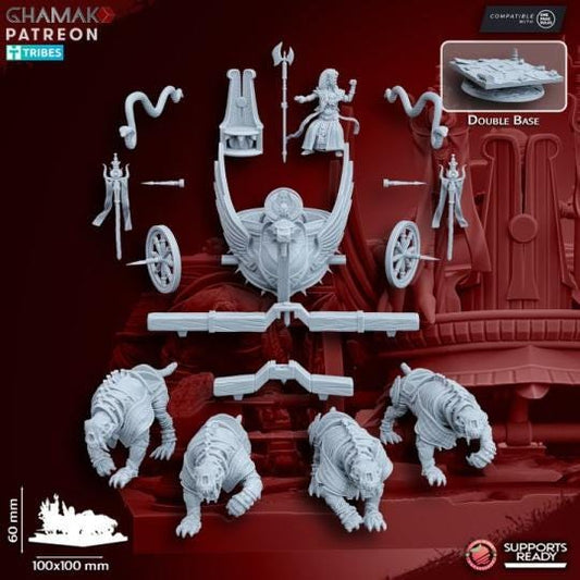 God King on Chariot Kings of the lost Tomb - Miniatures by Ghamak